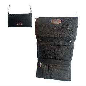 Rebecca Minkoff Love In Charge Black Pebble Leather Cross Body Bag SKU: 5G-1